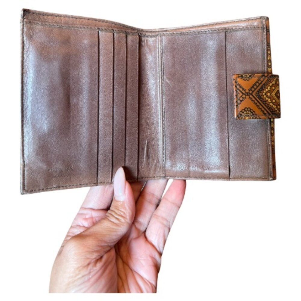 Authentic Prada Embossed Leather Compact Wallet - image 4